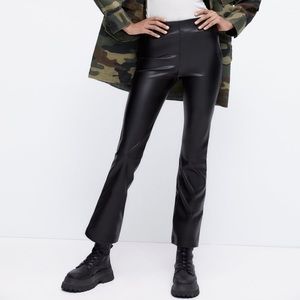 Zara mini flare faux leather legging